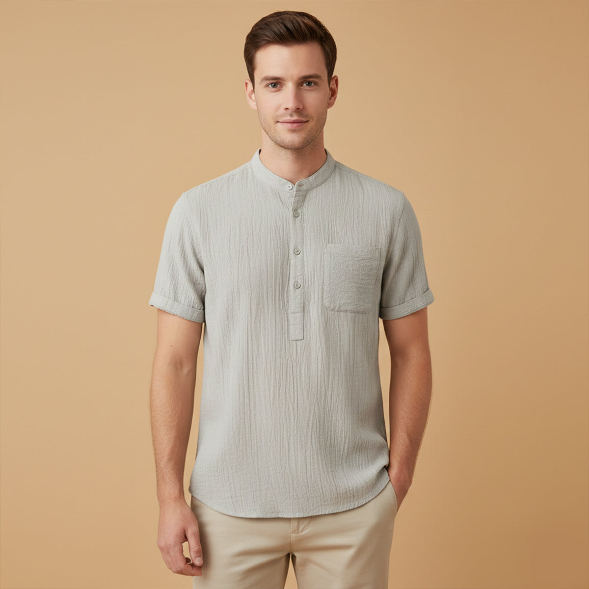 Men's Soft Cotton Henley Shirt