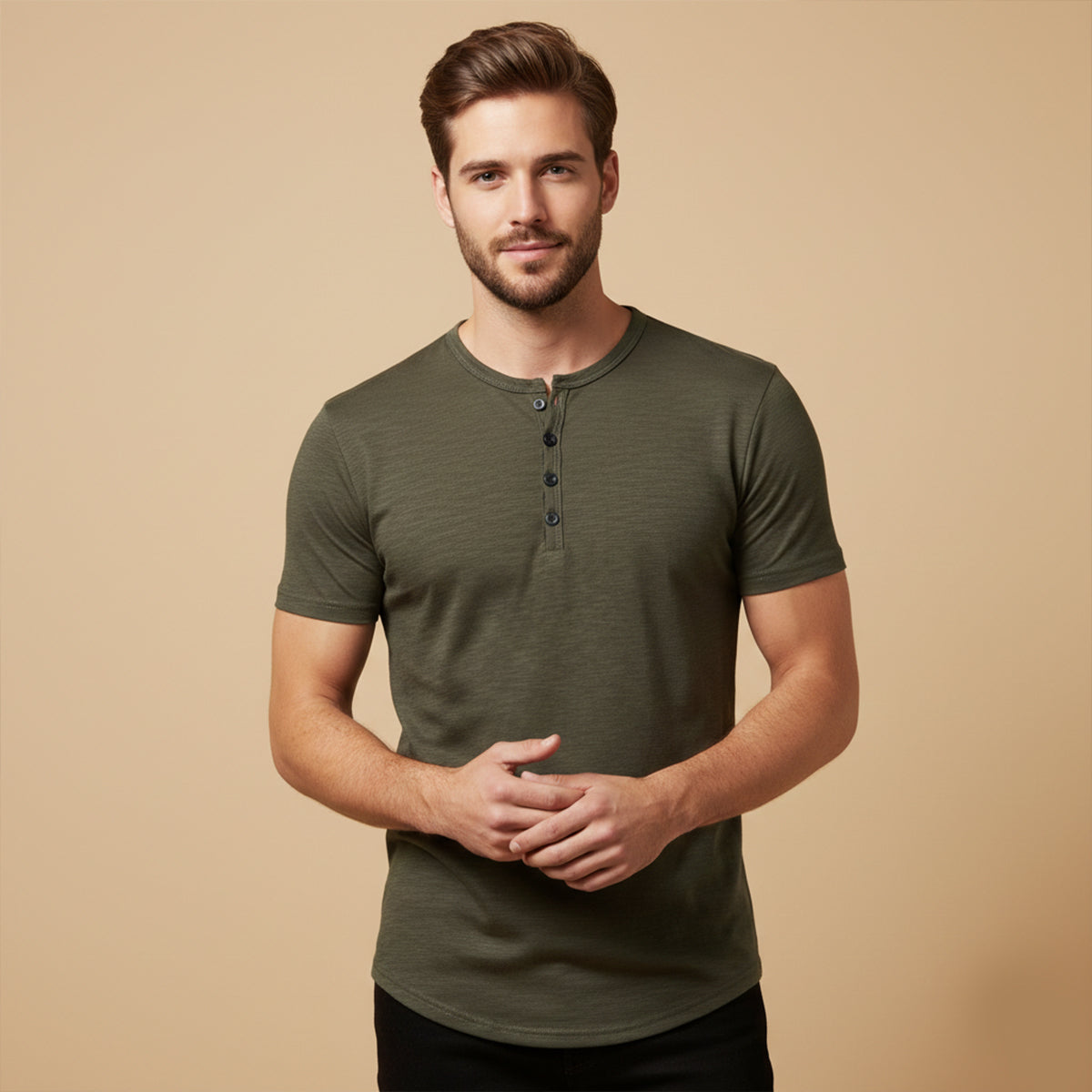Men's Breathable Henley T Shirt Summer Cotton