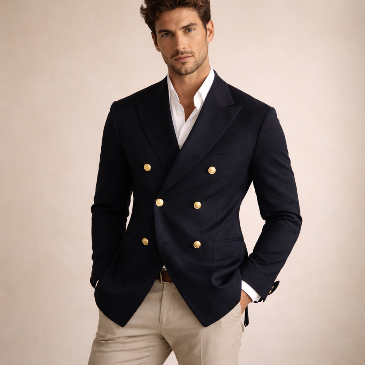 Men's Slim Fit Double Breasted Shirt