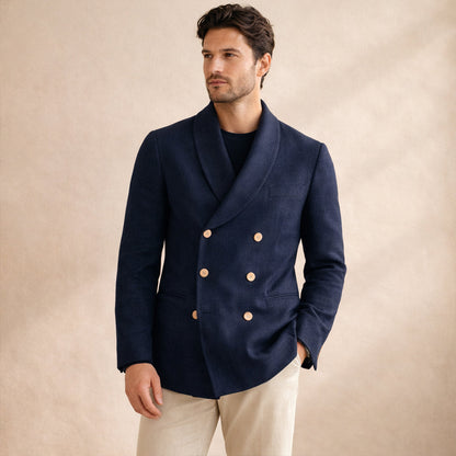 Cannes Men V Neck Double Breasted Shirt