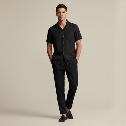 Men's Linen Beach Set Shirt Pants Lightweight