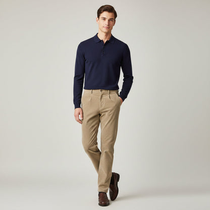 Men's Corduroy Casual Pants Elastic Waist