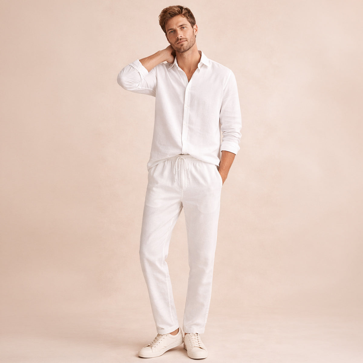 Men's Linen Summer Set Shirt Pants