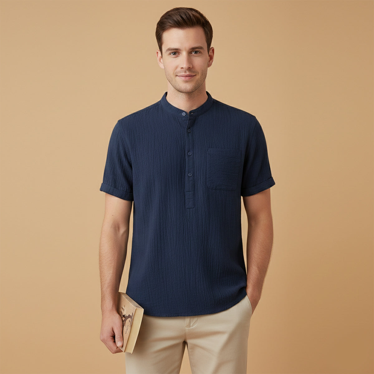Men's Soft Cotton Henley Shirt