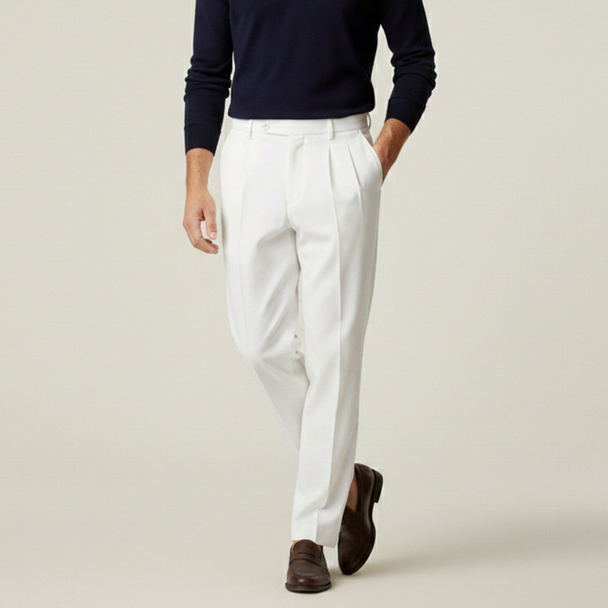 Men's Linen Summer Pants Lightweight Beige
