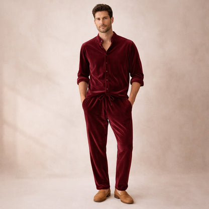 Men's Summer Casual Shirt And Trousers Set