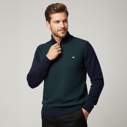 Men's Half Zip Knit Sweater Winter Wool