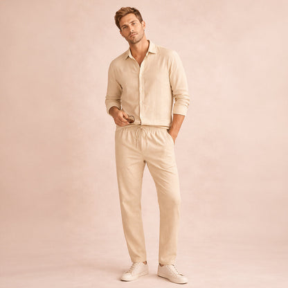 Men's Linen Summer Set Shirt Pants