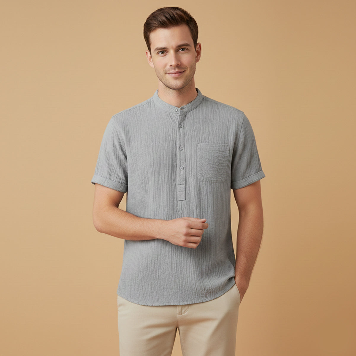 Men's Soft Cotton Henley Shirt