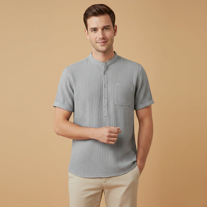 Men's Soft Cotton Henley Shirt