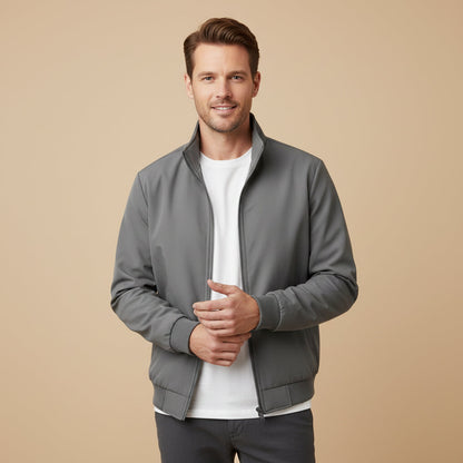 Men's Fleece Lined Windbreaker Jacket Lightweight Multi Pocket