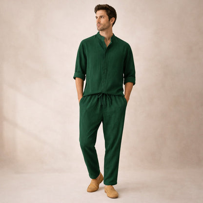 Men's Summer Casual Shirt And Trousers Set