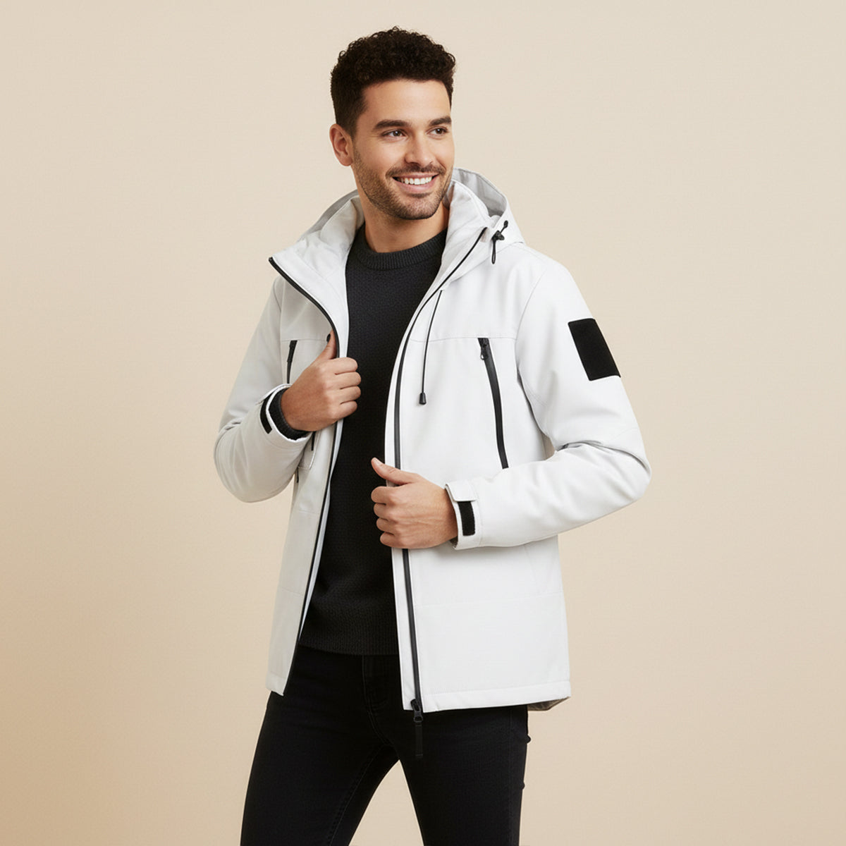 Men's Waterproof Windbreaker Hooded Lightweight Jacket