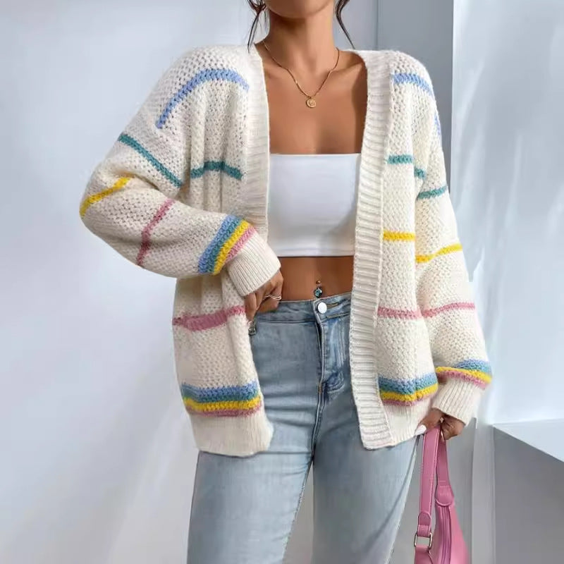 Women's Oversized Striped Cardigan - Vonnera