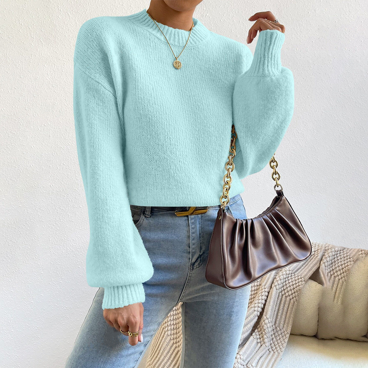 Women's Crew Neck Sweater Relaxed Fit - Vonnera