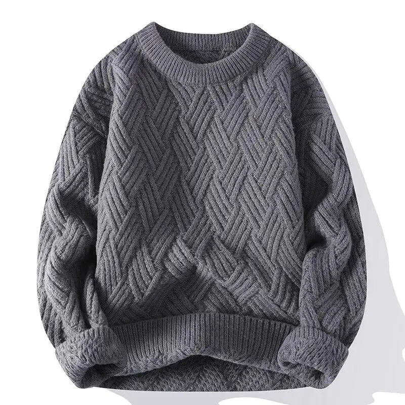 Men's Patterned Crewneck Long Sleeve Sweater - Vonnera