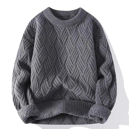 Men's Patterned Crewneck Long Sleeve Sweater - Vonnera