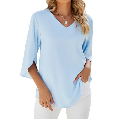 Women's V-Neck Blouse Flowy - Vonnera