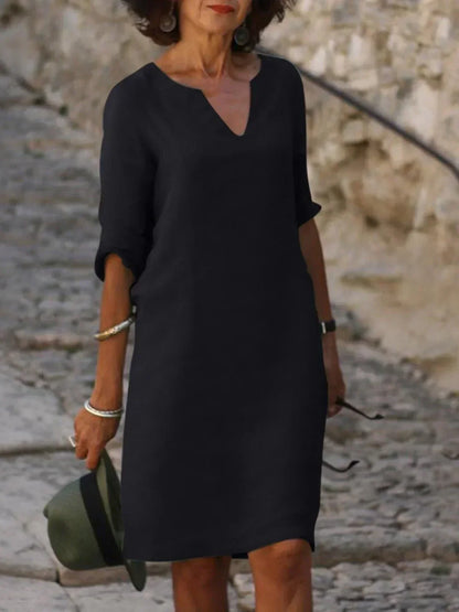 Elegant V-Neck Dress - Vonnera