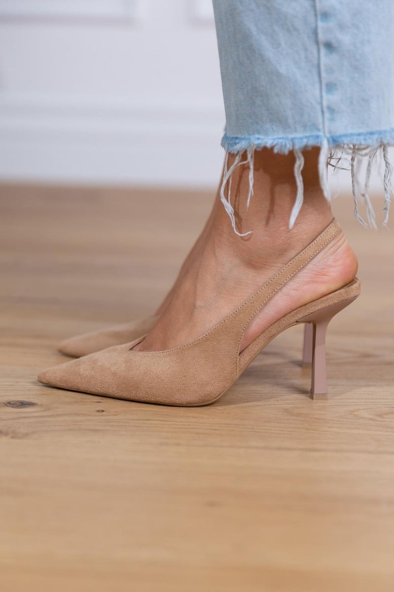 Women's Low Heels Pointed Toe Slingback Shoes - Vonnera