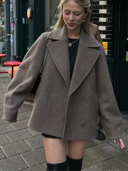 Women's Oversized Double Breasted Coat - Vonnera