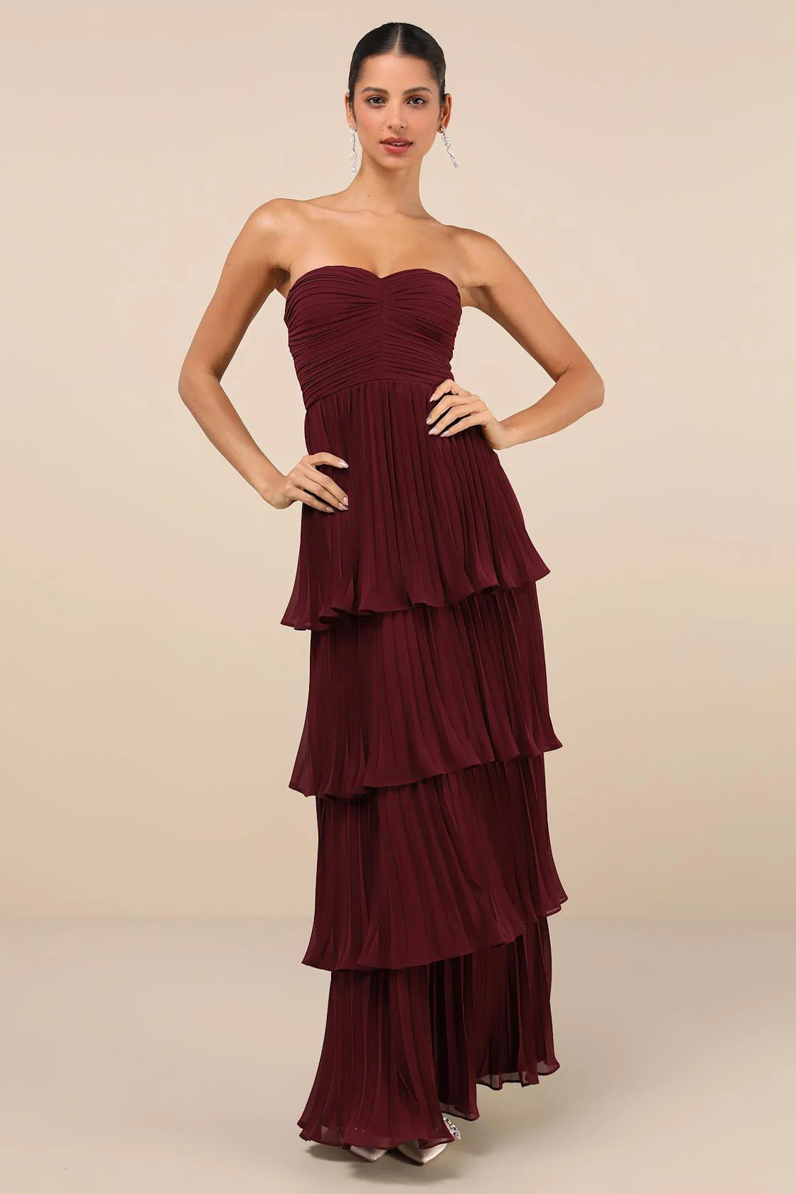 Women's Strapless Tiered Maxi Dress - Vonnera