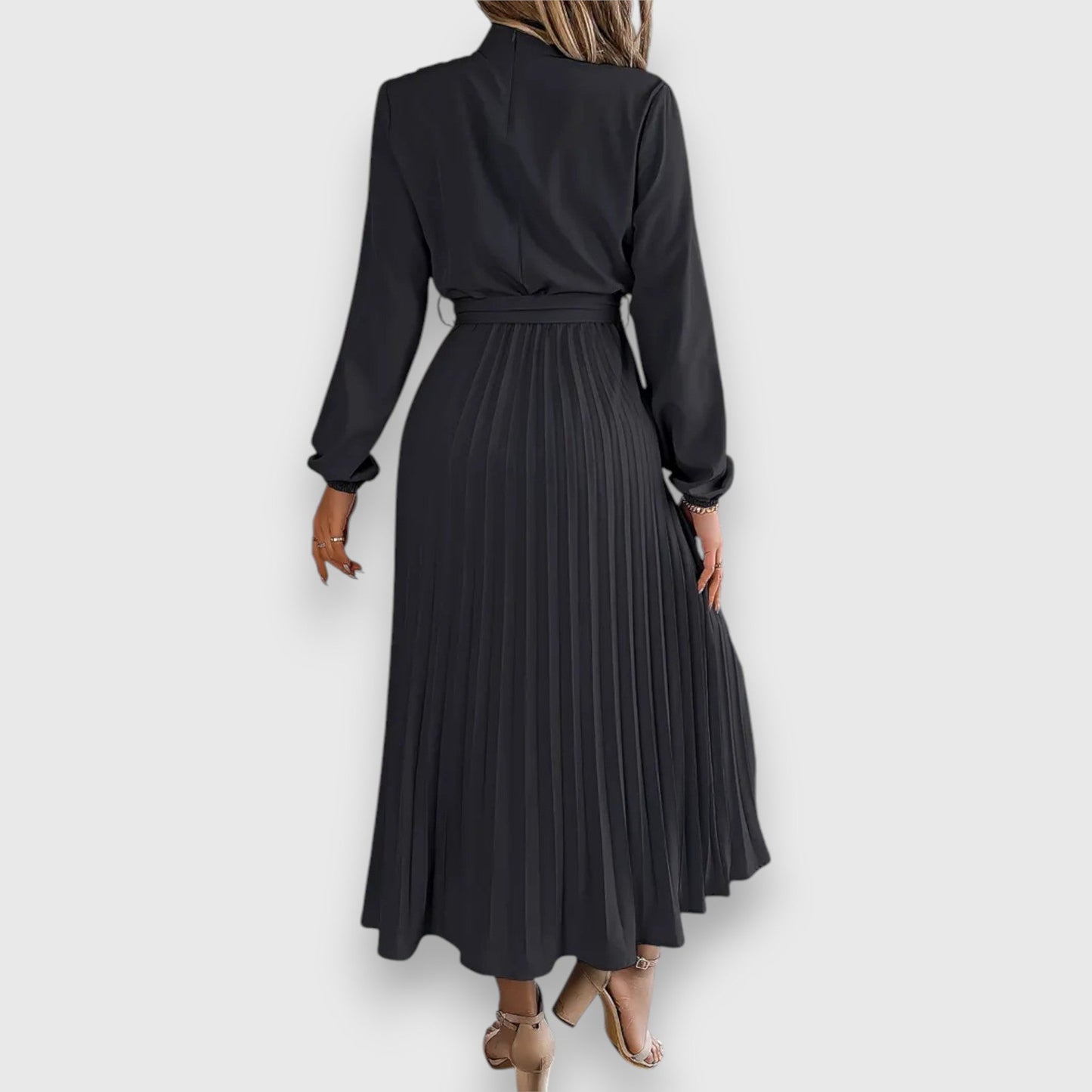 Women's Pleated Dress Tie Waist