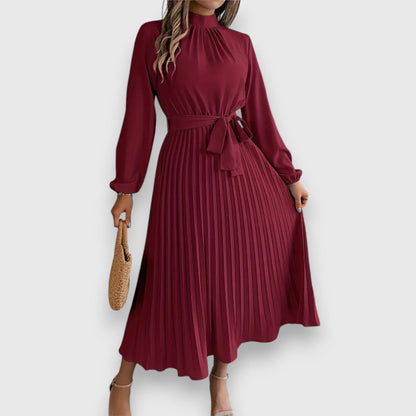 Elegant Women's Pleated Midi Dress