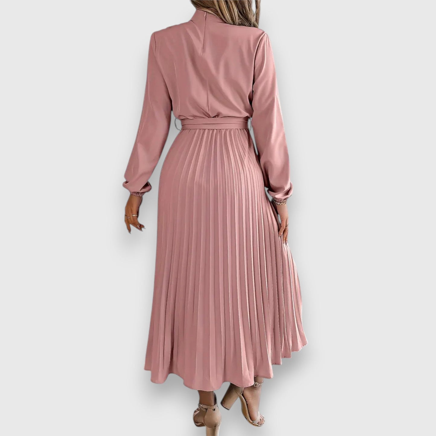 Elegant Women's Pleated Midi Dress