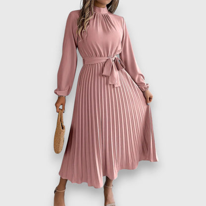 Elegant Women's Pleated Midi Dress