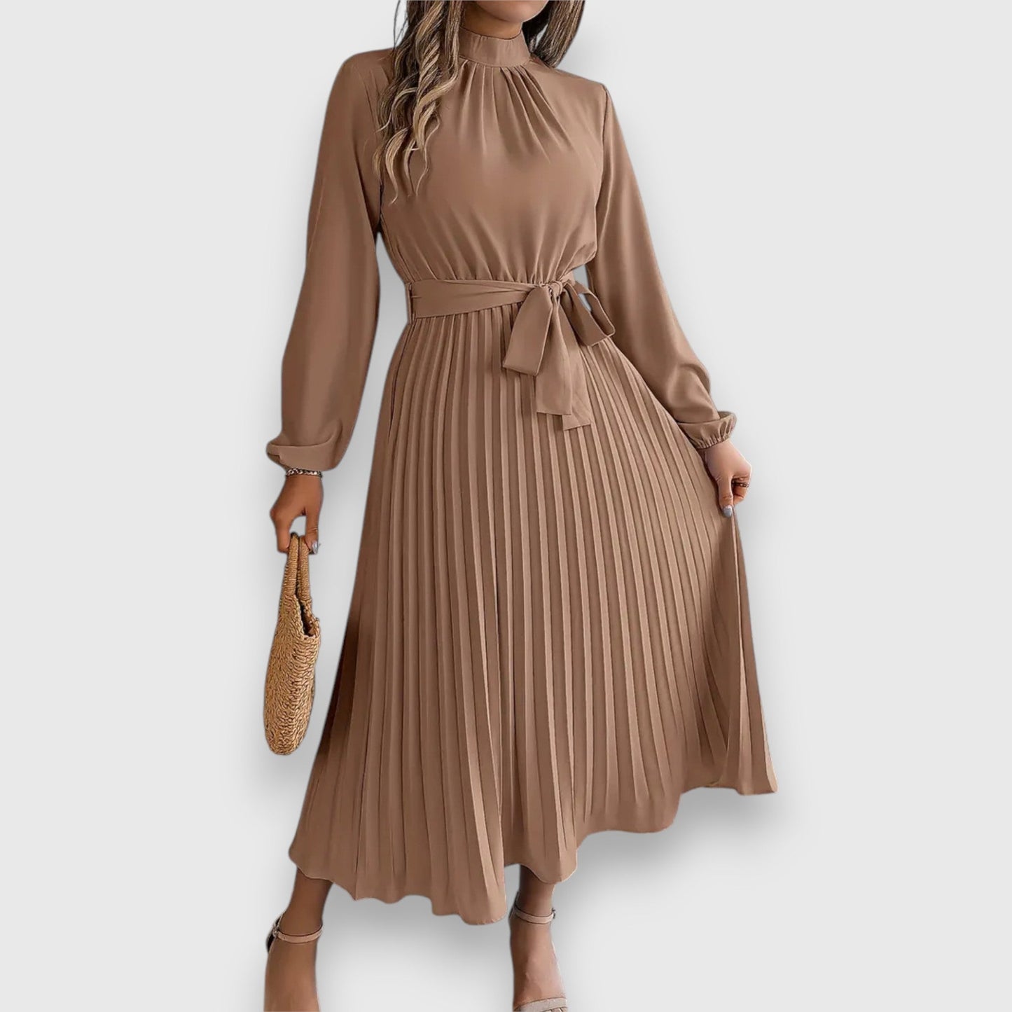 Elegant Women's Pleated Midi Dress