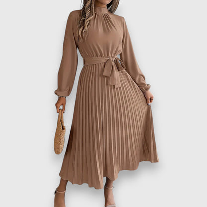 Elegant Women's Pleated Midi Dress