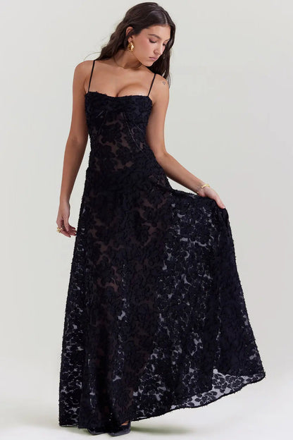 Gretchen™ | Long Summer Dress with Open Back and Adjustable Straps