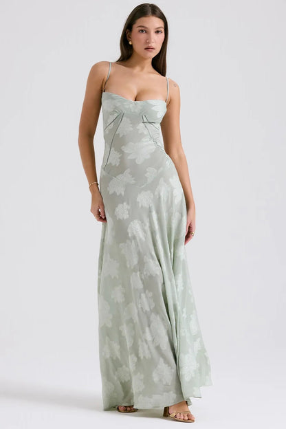 Women's Long Summer Dress Open Back Adjustable Straps