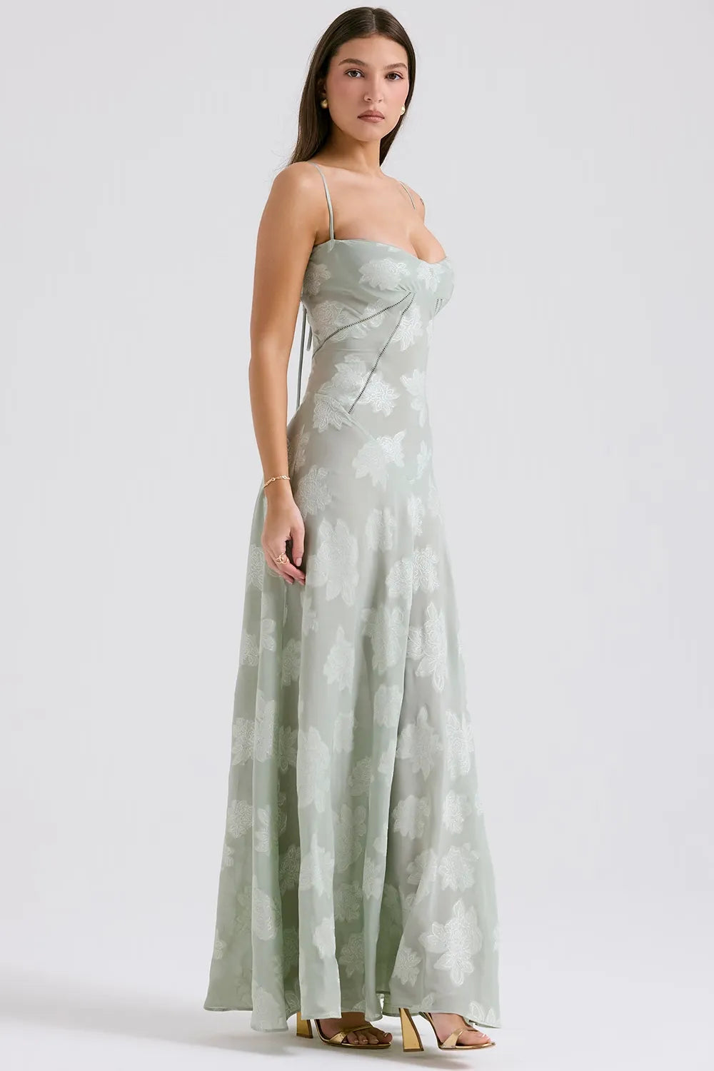 Women's Long Summer Dress Open Back Adjustable Straps