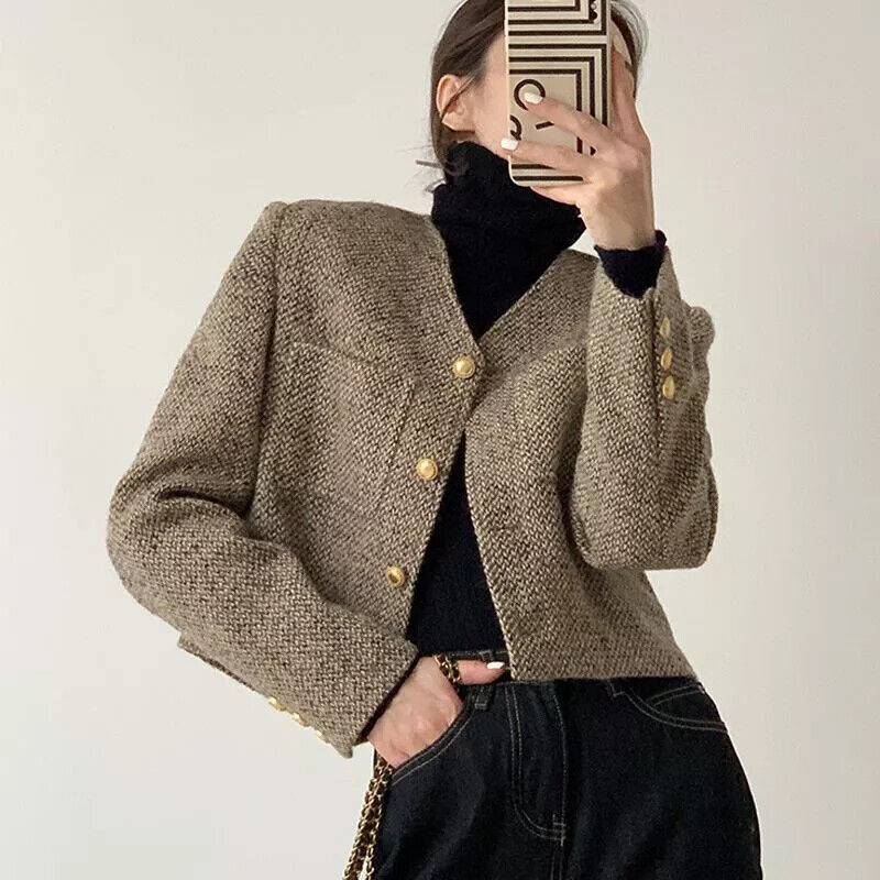 Women's Cropped Button Jacket - Vonnera