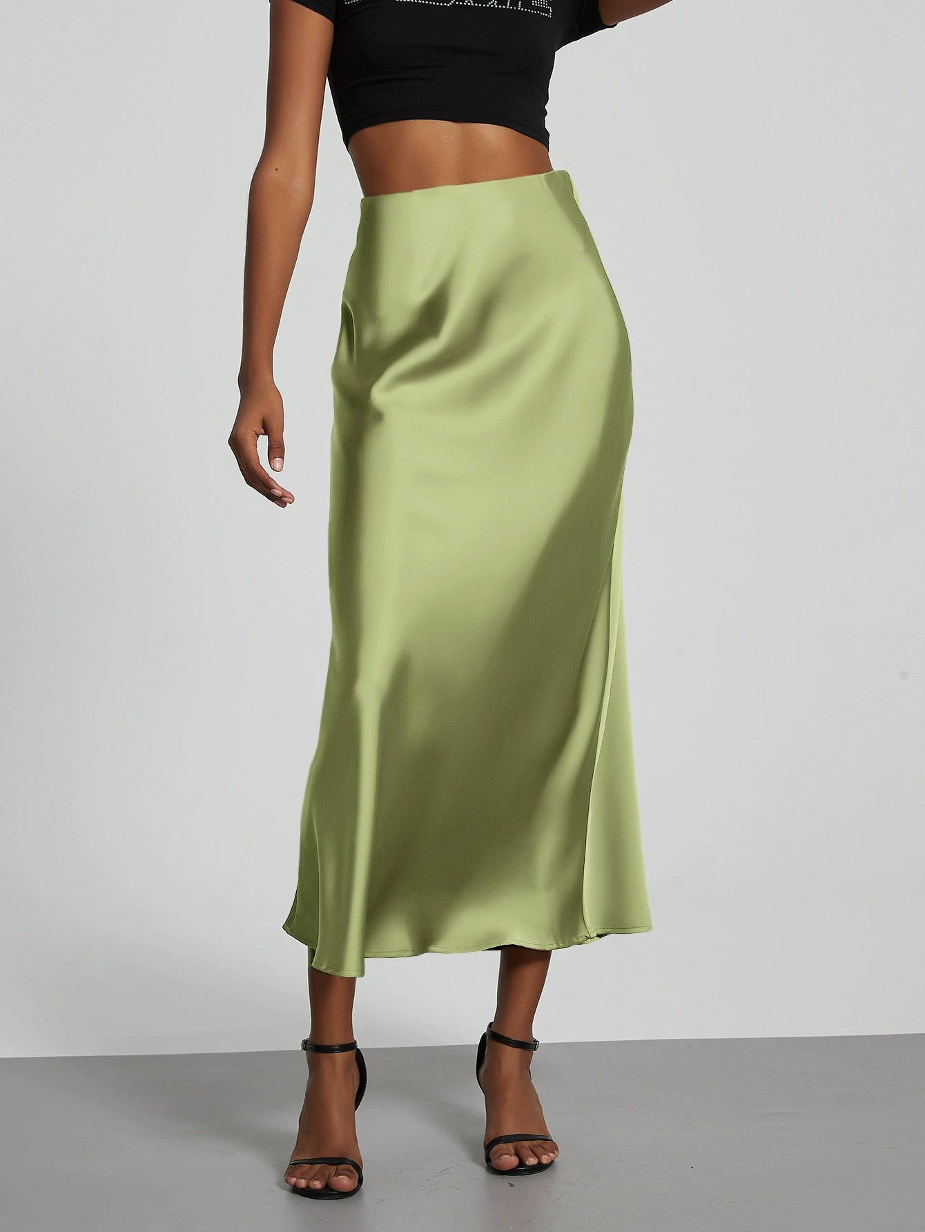 Women's High Waisted A Line Midi Skirt - Vonnera