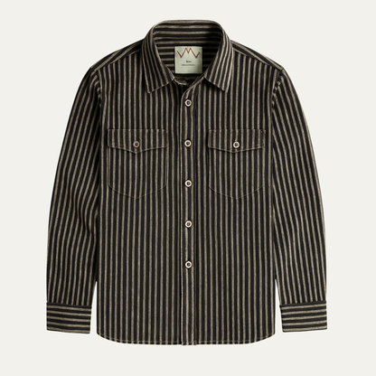 Men's Retro Striped Button Up Shirt - Vonnera