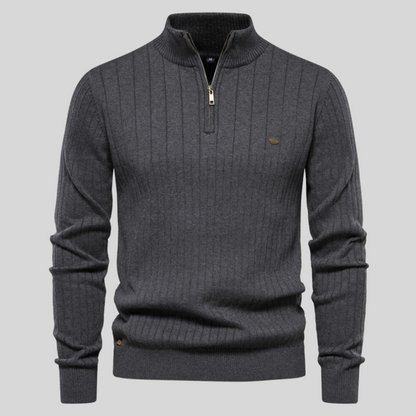 Image of Shane | Men's Quarter-Zip Ribbed Sweater