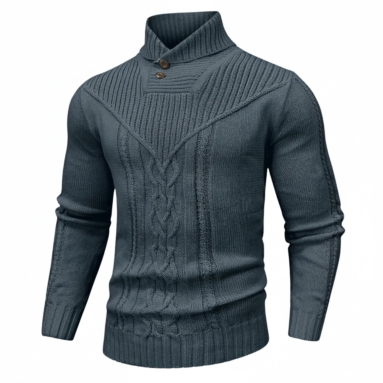 Men's Cable Knit Sweater Shawl Collar - Vonnera