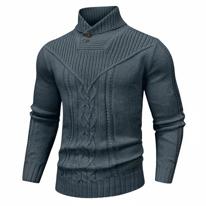 Men's Cable Knit Sweater Shawl Collar - Vonnera