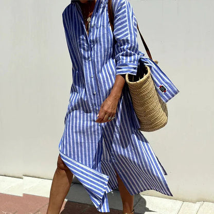Women's Button Down Midi Dress - Vonnera