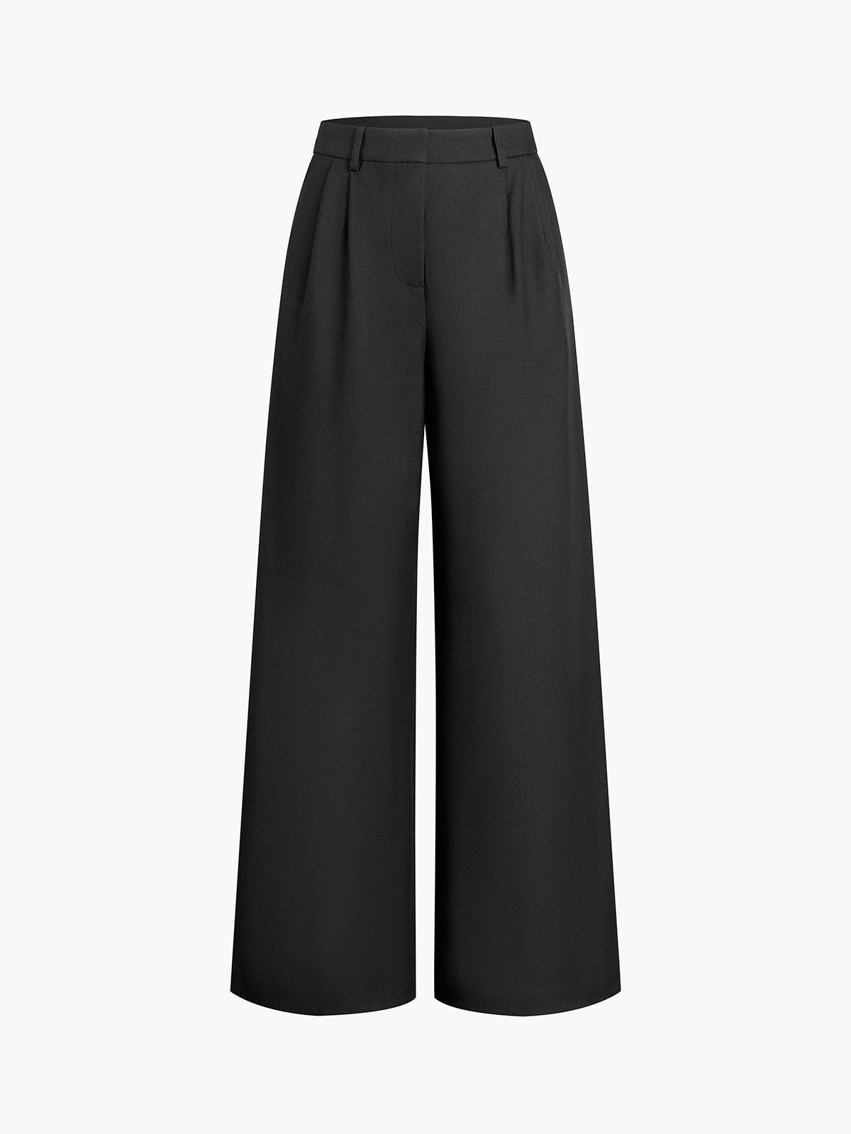Image of Sherry | Women's High-Waisted Pleated Wide Leg Trousers