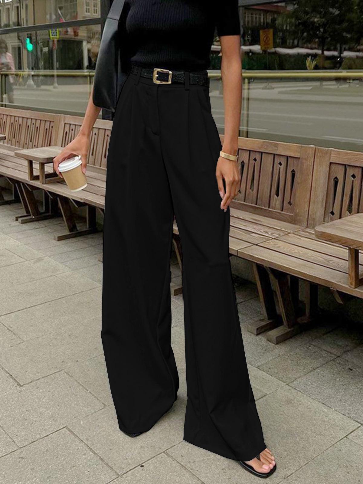 Image of Sherry | Women's High-Waisted Pleated Wide Leg Trousers