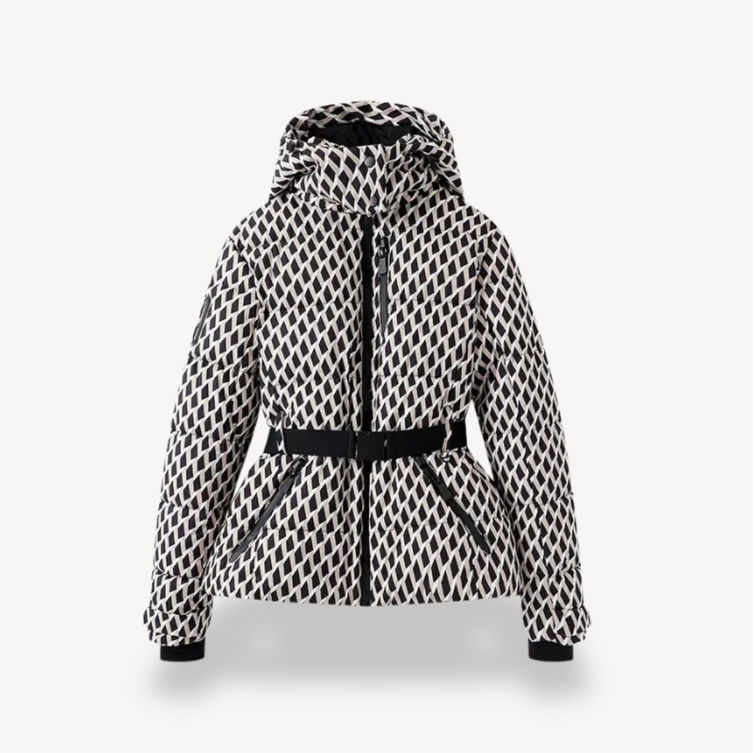 Women's Hooded Puffer Jacket Belted - Vonnera
