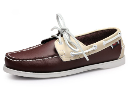 Men's Lace-Up Boat Shoes Leather Brown - Vonnera