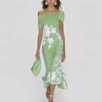 Women's Off Shoulder Midi Bodycon Dress - Vonnera
