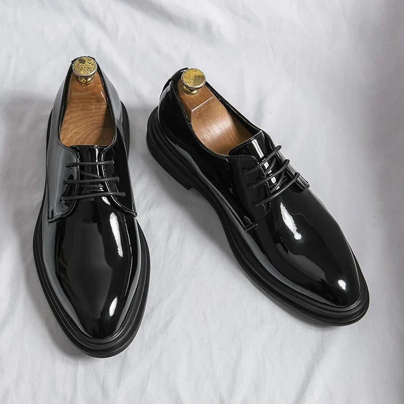 Men's Oxford Dress Shoes Lace-Up Leather Black - Vonnera
