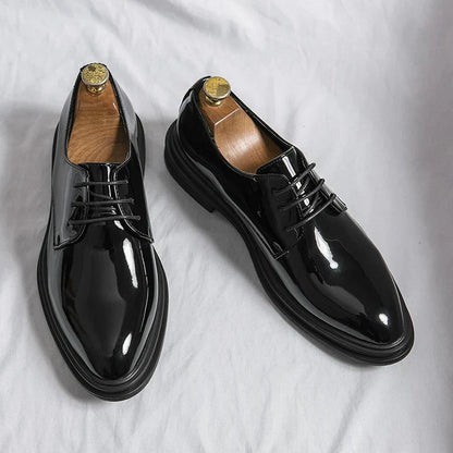 Men's Oxford Dress Shoes Lace-Up Leather Black - Vonnera