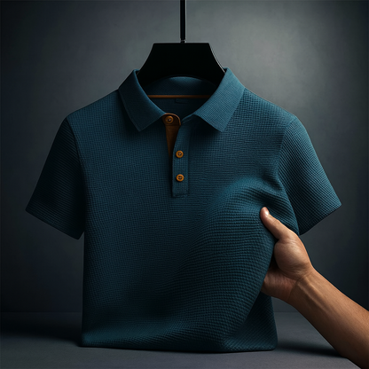 Image of Simon | Men's Short Sleeve Textured Polo Shirt